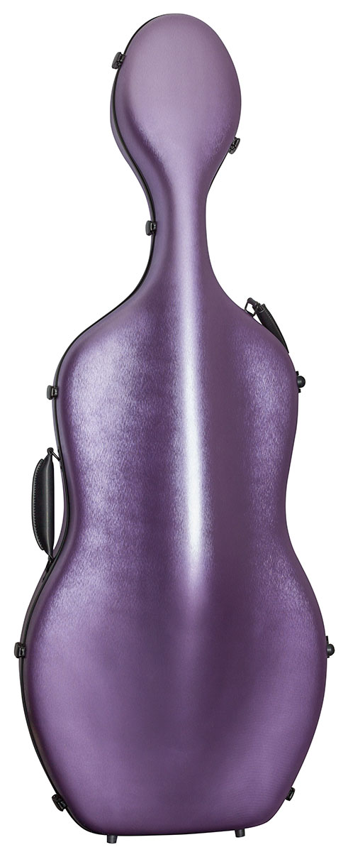 Hidersine Cello Case – Polycarbonate Brushed Purple | Faversham Strings