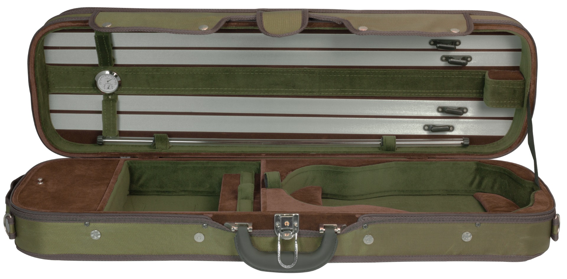 Hidersine Violin Case 4/4 Light Oblong – Olive | Faversham Strings