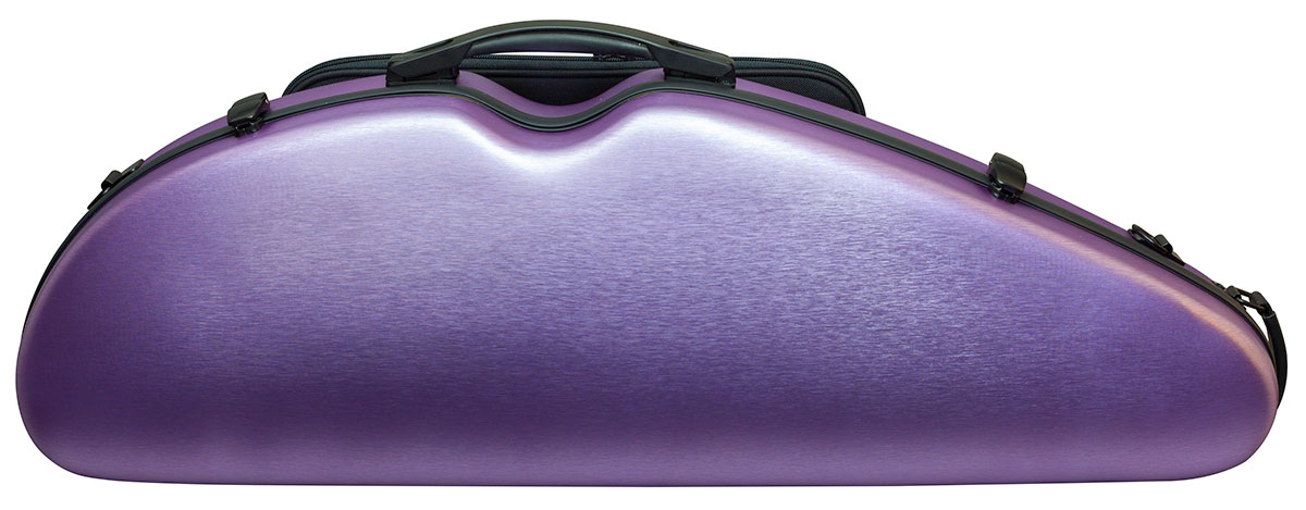 Hidersine Violin Case – Polycarbonate Halfmoon Brushed Purple | Faversham Strings